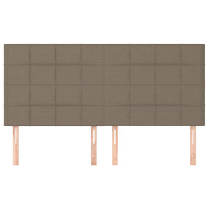 Sänggavel taupe 180x5x118/128 cm tyg