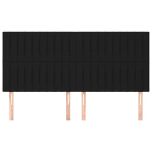 Sänggavel svart 180x5x118/128 cm tyg