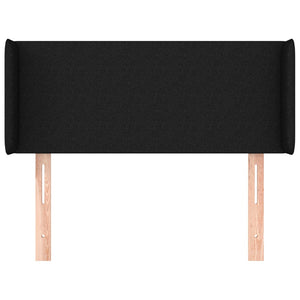 Sänggavel med kanter svart 103x16x78/88 cm tyg