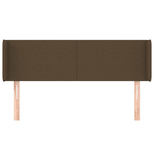 Sänggavel med kanter mörkbrun 147x16x78/88 cm tyg