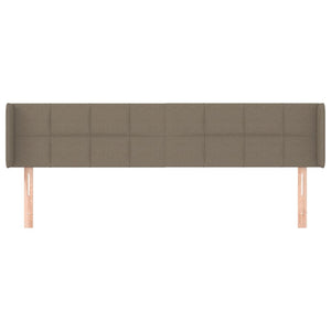 Sänggavel med kanter taupe 163x16x78/88 cm tyg