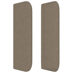 Sänggavel med kanter taupe 163x16x78/88 cm tyg