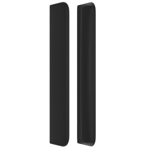 Sänggavel med kanter svart 93x16x118/128 cm konstläder