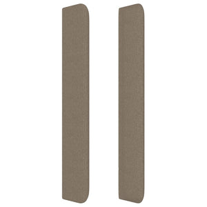 Sänggavel med kanter taupe 147x16x118/128 cm tyg