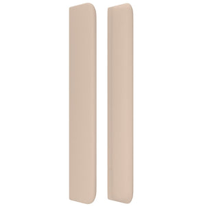 Sänggavel med kanter cappuccino 103x16x118/128 cm konstläder