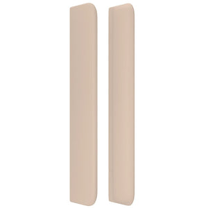 Sänggavel med kanter cappuccino 163x16x118/128 cm konstläder