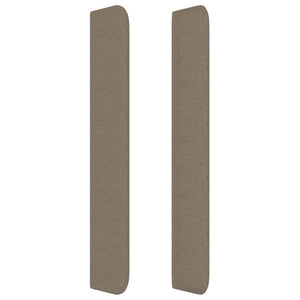 Sänggavel med kanter taupe 163x16x118/128 cm tyg