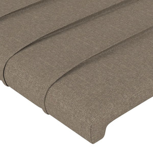 Sänggavel med kanter taupe 183x16x118/128 cm tyg