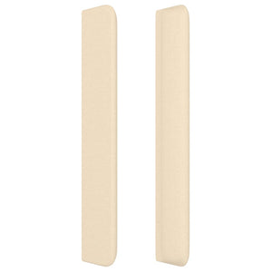 Sänggavel med kanter gräddvit 183x16x118/128 cm tyg