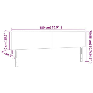 Sänggavel LED gräddvit 180x5x78/88 cm tyg