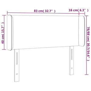 Sänggavel LED svart 83x16x78/88 cm konstläder