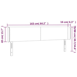 Sänggavel LED gräddvit 163x16x78/88 cm konstläder