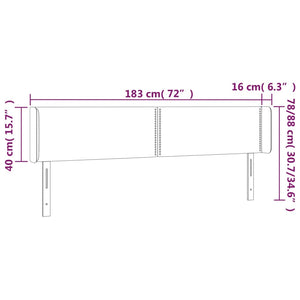 Sänggavel LED rosa 183x16x78/88 cm sammet