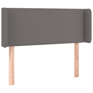 Sänggavel LED grå 103x16x78/88 cm konstläder