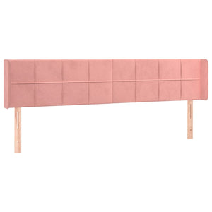 Sänggavel LED rosa 203x16x78/88 cm sammet