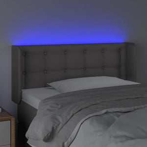Sänggavel LED grå 83x16x78/88 cm konstläder