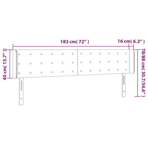 Sänggavel LED svart 183x16x78/88 cm konstläder