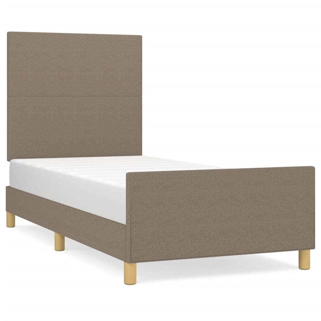 Sängram utan madrass Taupe 90x200 cm tyg