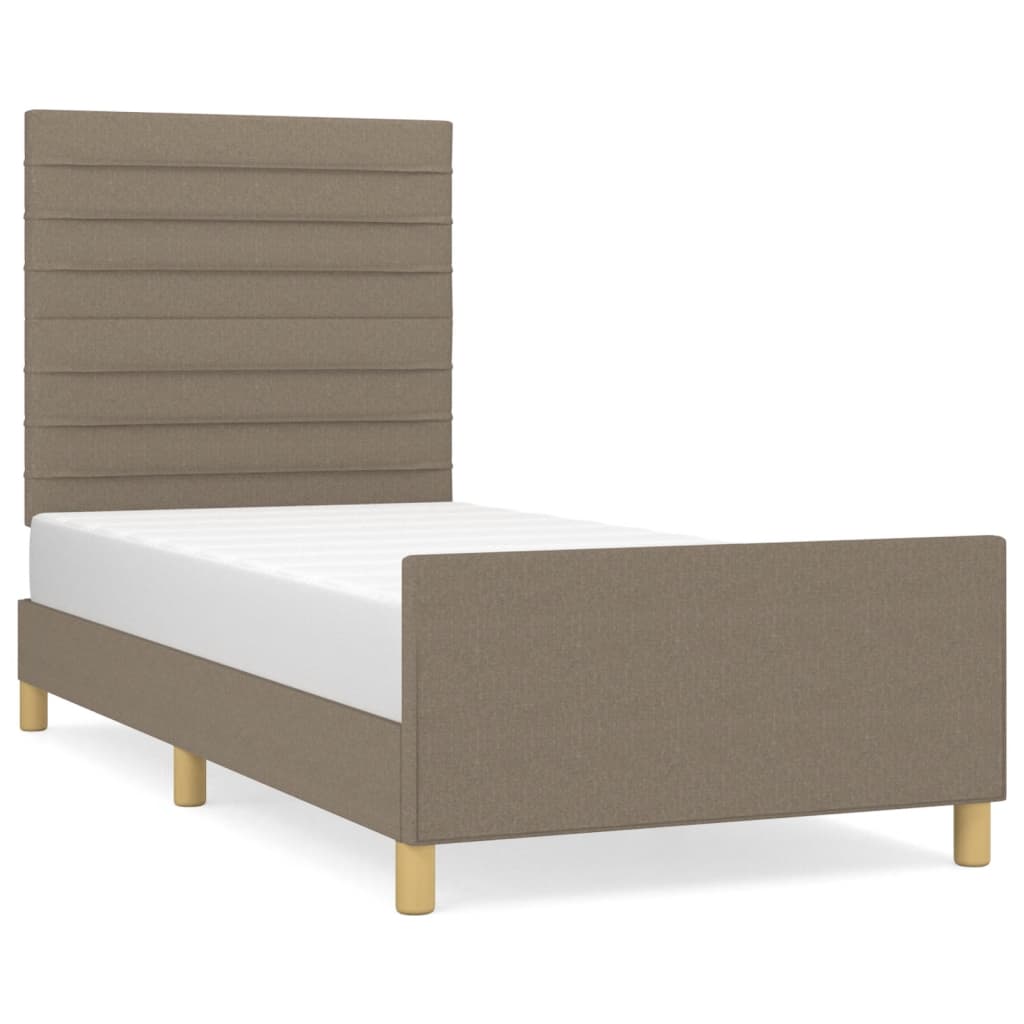 Sängram utan madrass Taupe 90x200 cm tyg