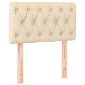 Ramsäng med madrass gräddvit 80x200 cm tyg