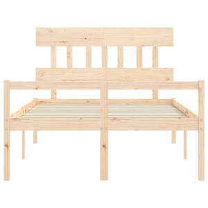 Sängram med sänggavel 140x200 cm massivt trä