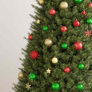 Julgranskulor 111 delar röd/grön/guld polystyren