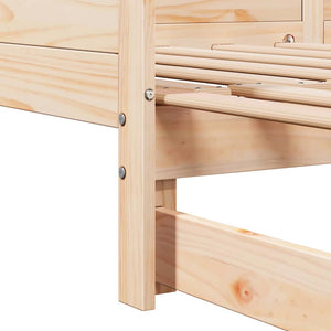 Utdragbar Dagbädd Brun 203,5 x 184 x 56,5 cm Massiv furu