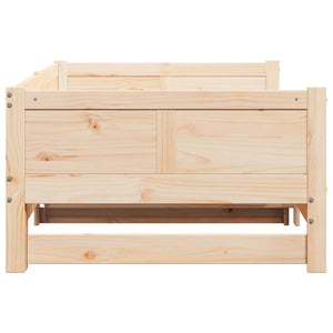 Utdragbar Dagbädd Brun 203,5 x 184 x 56,5 cm Massiv furu