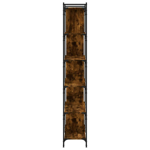 Bokhylla 6 hyllplan rökfärgad ek 76x32x192 cm konstruerat trä