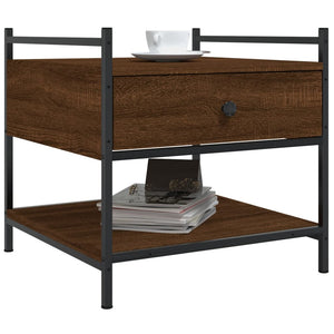 Soffbord brun ek 50x50x50 cm konstruerat trä