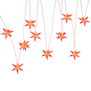 Hängande stjärna 10 LEDs röd 10 cm