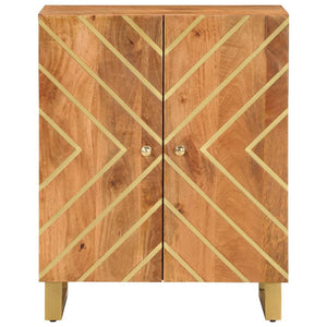 Skänk brun och svart 60x33,5x75 cm massivt mangoträ