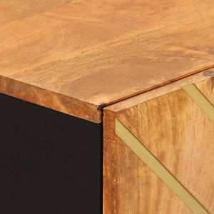 Skänk brun och svart 60x33,5x75 cm massivt mangoträ