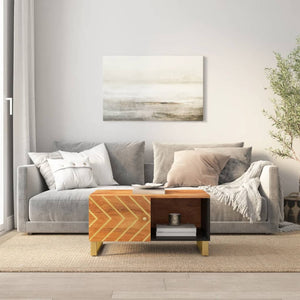 Soffbord brun och svart 80x50x40 cm massivt mangoträ