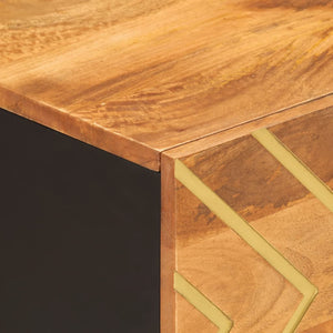 Soffbord brun och svart 80x50x40 cm massivt mangoträ