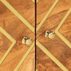 Soffbord brun och svart 80x50x40 cm massivt mangoträ