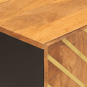 Tv-bänk brun och svart 80x31,5x46 cm massivt mangoträ