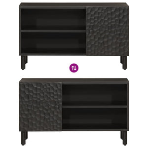 Tv-bänk svart 80x31x46 cm massivt mangoträ