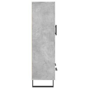 Högskåp betonggrå 69,5x31x115 cm konstruerat trä