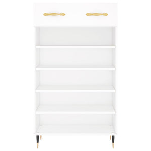 Skohylla vit 60x35x105 cm konstruerat trä