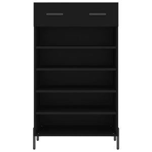 Skohylla svart 60x35x105 cm konstruerat trä