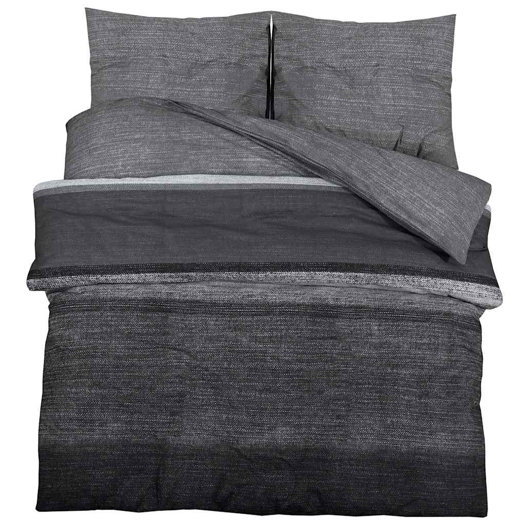 Bäddset mörkgrå 240x220 cm bomull