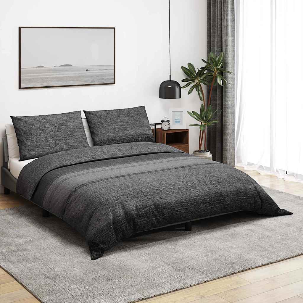 Bäddset mörkgrå 220x240 cm bomull