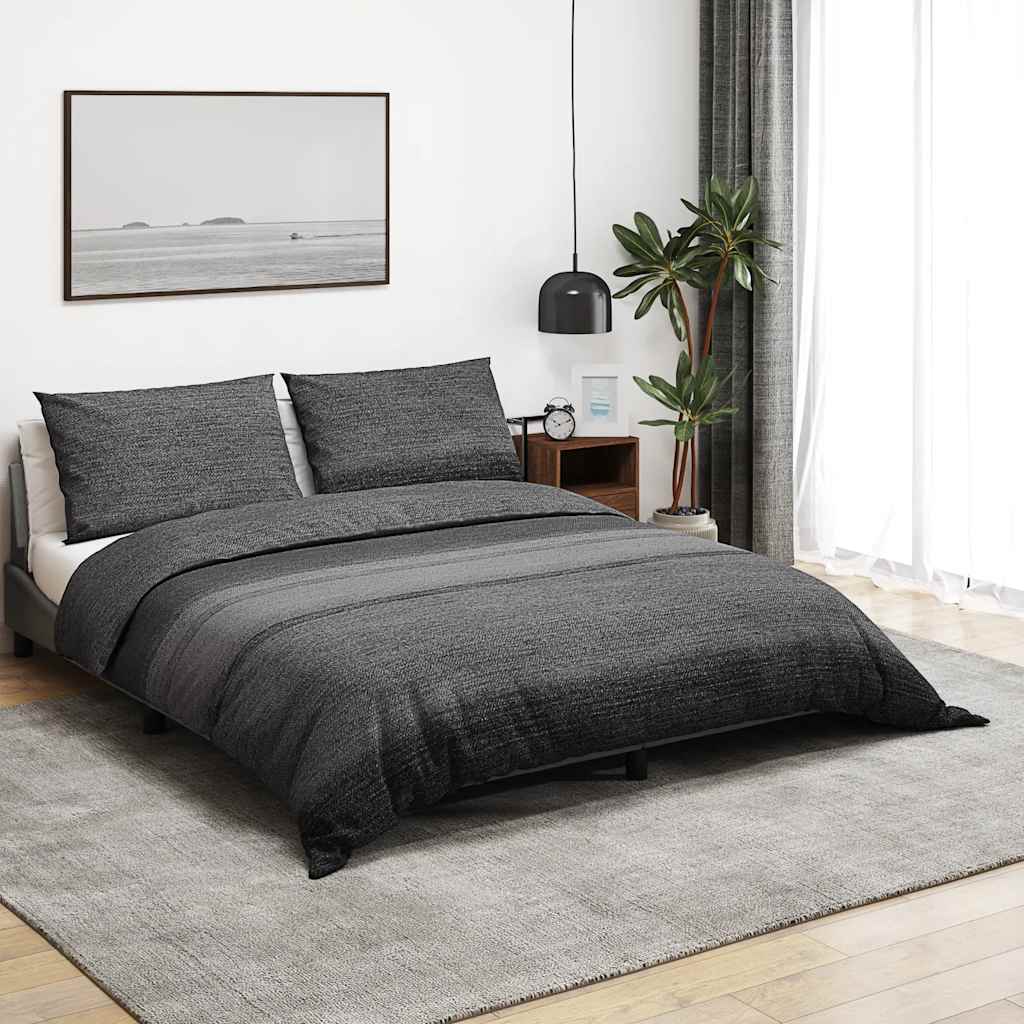 Bäddset mörkgrå 260x220 cm bomull
