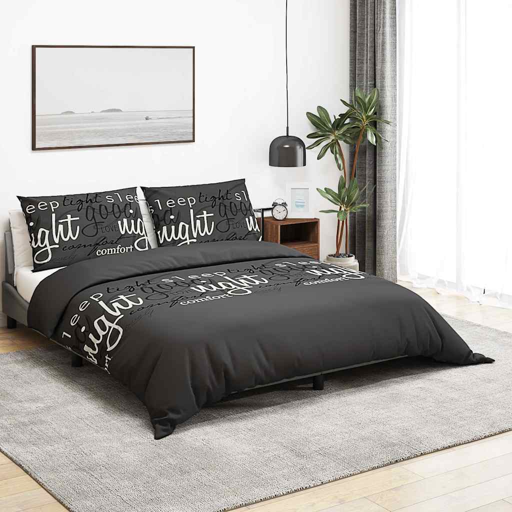 Påslakanset svart och vit 225x220 cm bomull