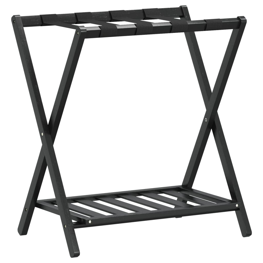 Bagagehylla svart 68x38x58 cm bambu