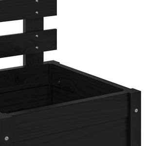 Odlingslåda med spaljé svart 39x39,5x114 cm massiv furu