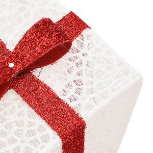 Juldekoration med belysning julklappar 3 st 64 LED varmvit