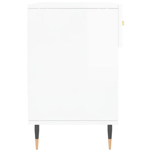 Skobänk vit högglans 102x35x55 cm konstruerat trä