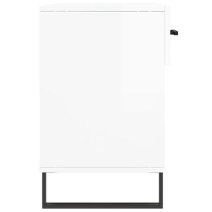 Skobänk vit högglans 102x35x55 cm konstruerat trä
